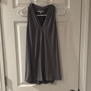 Green Envelope Gray V-Neck Dress